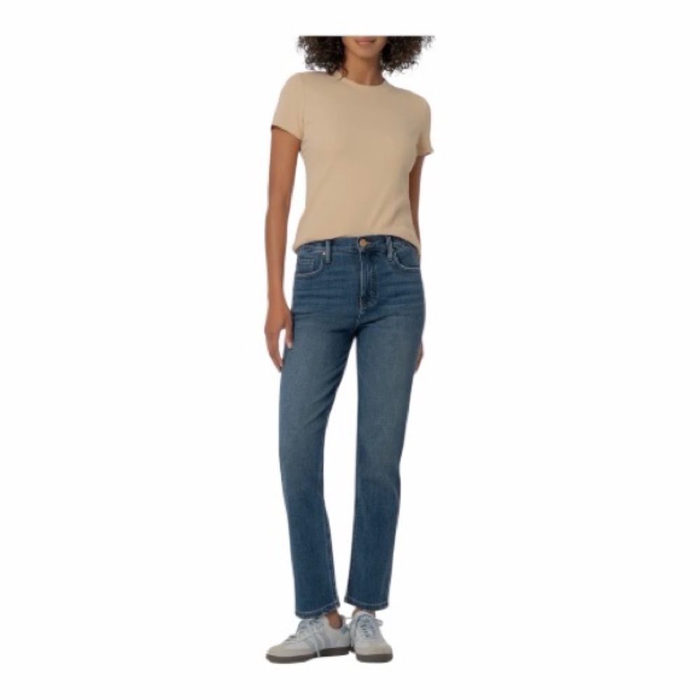 KFTK "Catherine Boyfriend" Mid Rise Straight Leg Jean - Size 8 - Medium Wash VGC